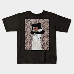 Distinguished Gentleman Steampunk Llama Kids T-Shirt